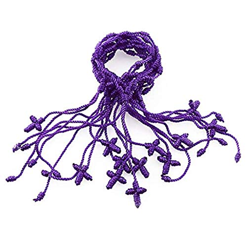 XINGLIDA Handgefertigtes Kabbala-Armband mit 7 Knoten, für Kreuz-Armband, buddhistische Schnurarmbänder für Damen, Herren, Jungen, Mädchen, 12 Stück, Size reference picture, Nylon von XINGLIDA