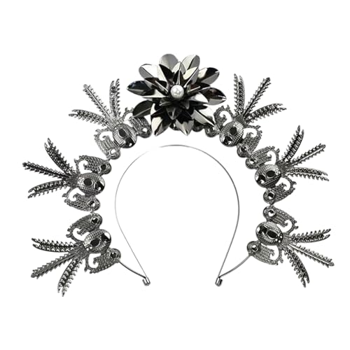 Barockes Halo-Stirnband mit Strasssteinen, Kopfbedeckung für Damen, Diadem, Haarreif, Hochzeit, Party, Haarschmuck, Stirnband für Frauen von XINYIN