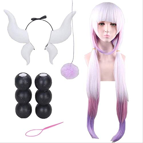 DIOCOS Kobayashi-san Chi No Maid Dragon Kamui Kanna Cosplay Wigs Headwear Horns Cosplay Props 90cm Women Wig One Size Wig and props von XINYIYI