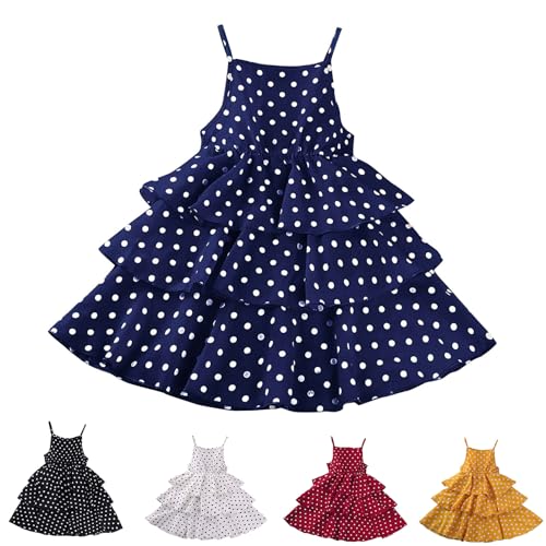 Kleider für Mädchen Leichte Sommerkleid Prinzessin Kleid Ärmellos Spaghettiträger Kinderkleider A Line Casual Partykleider Lässige Sommerkleider für 3-12 Jahre Angebote des Tages Heute Blau 3 Jahre von XINYUNZU