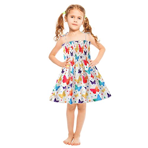 Kleider für Mädchen Sommer Ärmellos Spaghettiträger Sommerkleid Leicht Strandkleid Festliche Kleider Casual Kinderkleidung Lässiges Prinzessin Kleid 1-6 Jahre Blitzangebote Mehrfarbig 4–5 Jahre von XINYUNZU