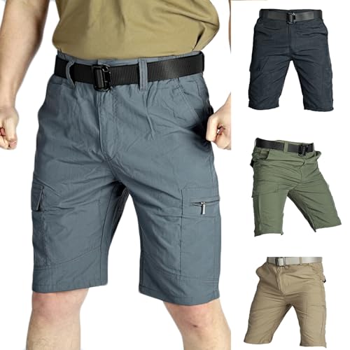 XINYUNZU Angebot des Tages Blitzangebot Kurze Hosen Herren Schnelltrocknend Shorts Sommer Wanderhose Tactical Hose mit Taschen Cargohose Kurz Leichte Sport Shorts Trekkinghose Kurz Männer Gray M von XINYUNZU