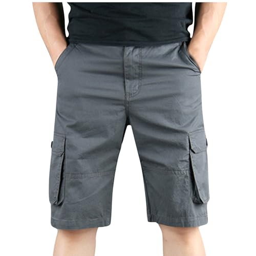 XINYUNZU Herren Chino Hose Cargo Shorts Sommer Kurze Freizeithose Mit Taschen Leicht Sommerhose Kurz Strandshorts Outdoorhose Männer Blitzangebote Grau XXL von XINYUNZU