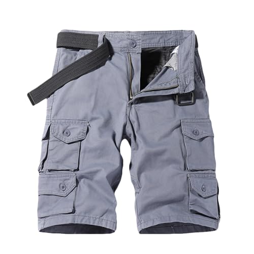 XINYUNZU Kurze Cargohose Herren Sommer Cargo Shorts Mit Gürtel Baumwolle Freizeithose Kurz Arbeitshosen Männer Lässig Outdoor Hosen Sachen Für 5 Euro Amazon Gutschein 15 Euro Gray L von XINYUNZU