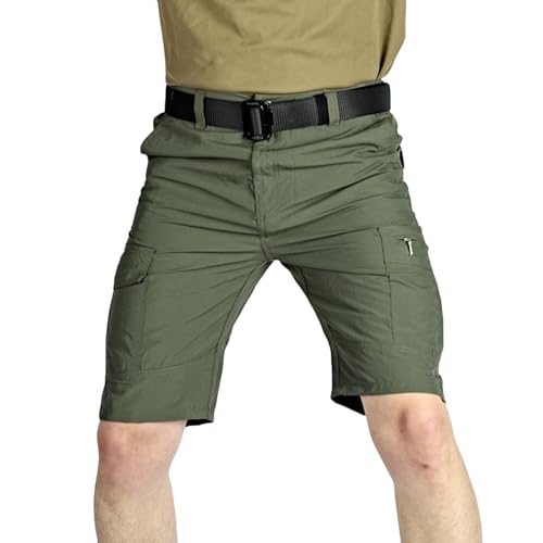 XINYUNZU Kurze Hosen Herren Schnelltrocknend Shorts Sommer Wanderhose Tactical Hose mit Taschen Cargohose Kurz Leichte Sport Shorts Trekkinghose Kurz Männer Angebote Armeegrün XXL von XINYUNZU