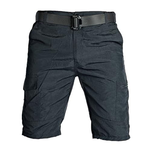 XINYUNZU Kurze Hosen Herren Schnelltrocknend Shorts Sommer Wanderhose Tactical Hose mit Taschen Cargohose Kurz Leichte Sport Shorts Trekkinghose Kurz Männer Angebote des Tages Heute Schwarz L von XINYUNZU