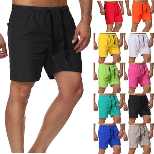 XINYUNZU Shorts Herren Sommer Kurze Hosen Sporthose Kurz Bermuda Sport Shorts Kurze Jogginghose Leicht Casual Kurze Hose Männer Freizeithose Kurz Boardshorts Sale Schwarz 3XL von XINYUNZU