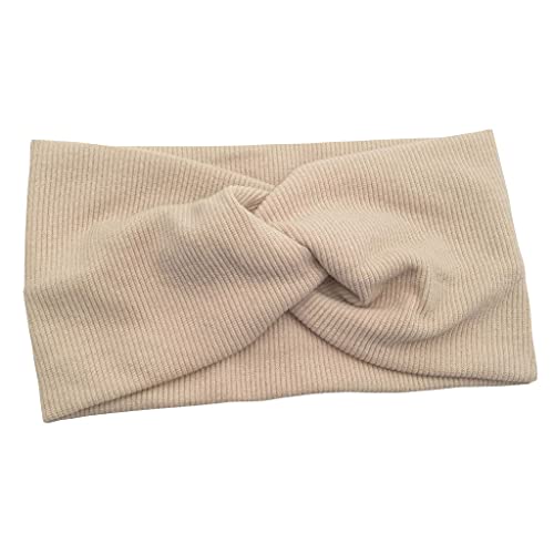 Breite Stirnbänder, gedrehter Knoten für Kreuz-Turban, elastisches Yoga, Laufen, Haarband, Baumwolle, für Kopfwickel, modisches Stirnband, überkreuzte Stirnbänder für Damen, breiter Slip von XINgjyxzk