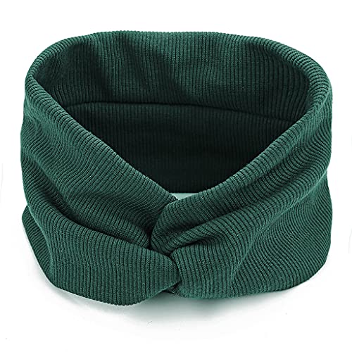 Breite Stirnbänder, gedrehter Knoten für Kreuz-Turban, elastisches Yoga, Laufen, Haarband, Baumwolle, für Kopfwickel, modisches Stirnband, überkreuzte Stirnbänder für Damen, breiter Slip von XINgjyxzk