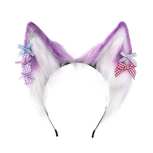 Cosplay-Haarreif, Wolfsohren, Haarband, Festival-Stirnband, LolitaStyle, Kostümzubehör, Mädchen, weiblich, Motto-Party, Kopfbedeckung, verstellbares Tierohr-Accessoire, Tierohr-Stirnband von XINgjyxzk