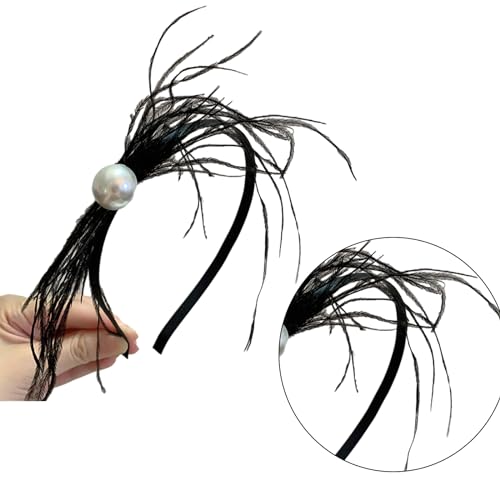 Eleganter Fascinator mit Perlen für Damen, Cocktail, Teeparty, Kopfbedeckung, exquisiter französischer Fascinator für Hochzeit, Perlen-Stirnband von XINgjyxzk