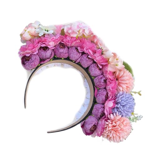 Ethnisches Braut-Stirnband, Haarkranz, Blumen, Hochzeit, Blumen-Stirnband, Strand-Haarband für Damen, Haar-Accessoire, Blumen-Haarband von XINgjyxzk