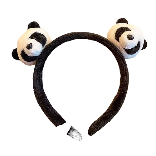 Haarband für Erwachsene und Kinder, Cartoon-Design, gefüllt, Panda-Form, Haarreifen, Make-up, Fotografieren, Weihnachten, Party, Kopfschmuck, Panda-Stirnband zum Waschen des Gesichts, Panda-Haarbänder von XINgjyxzk