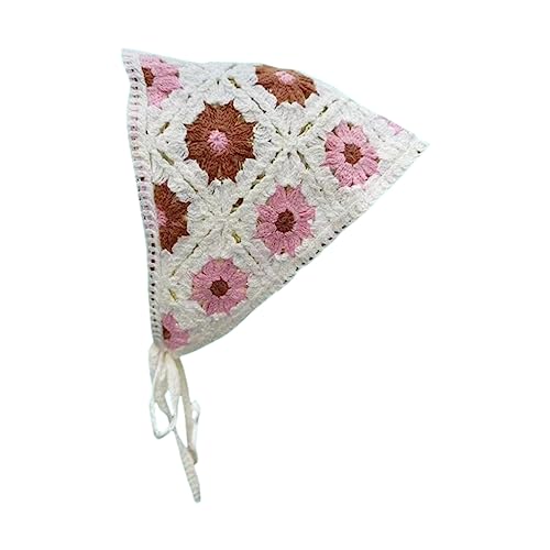 Vintage-Haarband mit Blumen-Motiv, gestrickt, Dreieck-Schal, süße elastische Haarbänder, Reisen, Fotografieren, Haar-Accessoires, handgefertigter Häkelschal, Schal, Häkelschal, für Frauen, von XINgjyxzk