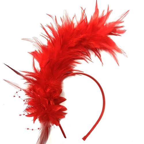 XINgjyxzk Feder-Kopfschmuck Cosplay Haarreif Vintage 1920er Jahre Haarschmuck für Cocktails Hochzeit Party Haarschmuck künstliche Blume Kopfbedeckung von XINgjyxzk