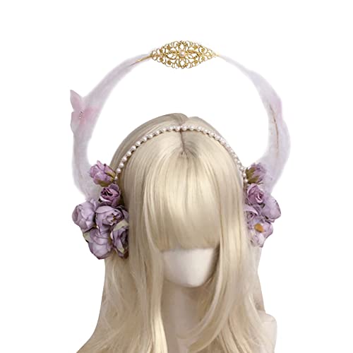 XINgjyxzk Halloween Party Requisiten Cosplay Doppel Prinzessin Stirnband Künstlich für Kopfreifen Mädchen Frauen Haarband Stirnband von XINgjyxzk