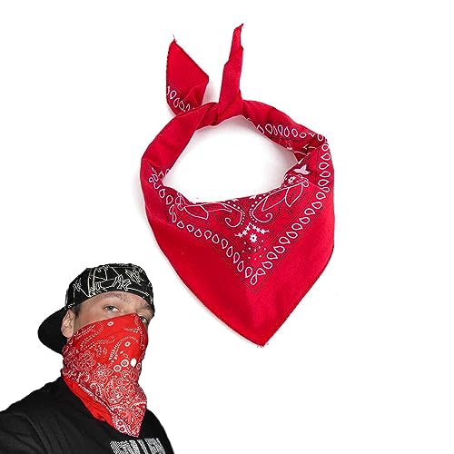 Bandana, Halstuch, Bandana Rot, Bandana Baumwolle, Bandana Tuch, Halstuch Bandana, Nickituch Rot, Damen- Und Herrenschals (55 X 55 Cm) 100% Baumwolle von XIWUPO