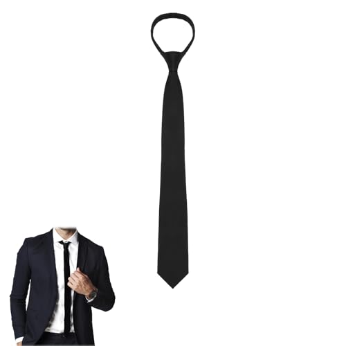 XIWUPO Krawatte Schwarz Schmal, Schwarze Krawatte Herren Schmal, Schmale Krawatte, Krawatte Schmal, Black Tie, Schwarze Krawatte Herren, Für Hochzeit Abschlussfeier Schule, 1 Packung von XIWUPO