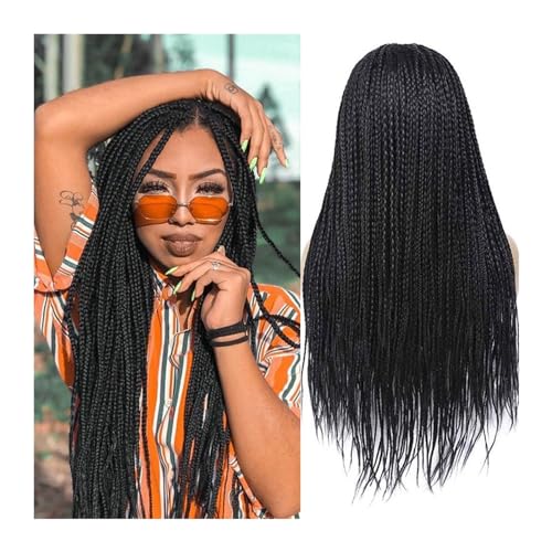 Perücken für Frauen Perücken for Afro-schwarze Frauen, lange gerade synthetische geflochtene Zöpfe, 66 cm, hochwertige synthetische Twist-Zöpfe für den täglichen Party-Cosplay-Einsatz(Color:1B) von XJing-478