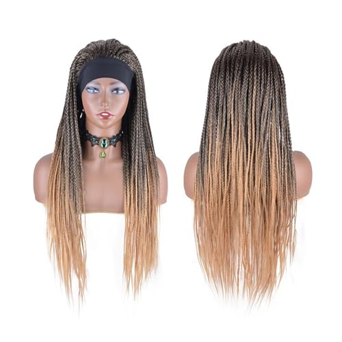 Perücken für Frauen Perücken for Afro-schwarze Frauen, lange gerade synthetische geflochtene Zöpfe, 66 cm, hochwertige synthetische Twist-Zöpfe für den täglichen Party-Cosplay-Einsatz(Color:Headband 1 von XJing-478