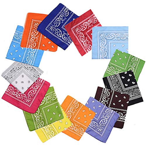 XM-Amigo 14 Stk. Set Multifunktions Mehrfarben Kopfbedeckung Bandana Cycling Stirnband Handkerchie für Erwachsene und Kinder (14 Farben) von XM-Amigo