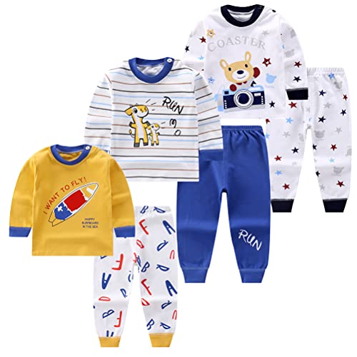 XM-Amigo Baby Junge Baumwolle Thermounterwäsche 3Set Thermounterhemden Thermo-Unterhosen Ski Funktionsunterwäsche für Winter Thermounterwäsche-Sets Lange Unterwäsche,Thermo-Pyjama für Baby Junge von XM-Amigo