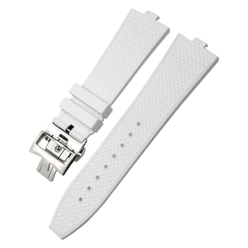 XMKT Konvexe Uhrenarmbänder aus Fluorkautschuk, 24–7 mm, für Vacheron Constantin Overseas Device Quick Change Series Ersatzarmbänder (Color : Whtie, Size : 24x7mm) von XMKT