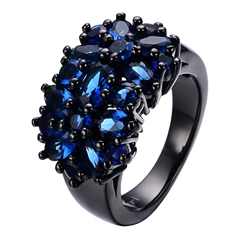 Elegantes lila einzigartiges Design Vintage Party Weihnachten Eheringe für Frauen Modeschmuck Ringe Veret (Blue, 7) von XNBZW