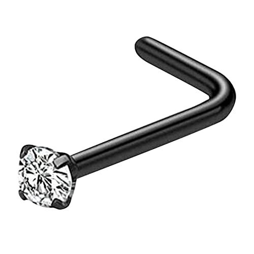 XNBZW Piercing Ringe Hoop Ring Körper Nase Studs Nase Piercing Schmuck Edelstahl Schmuck für Frauen Nasenloch Stahl Hoop Nase Schmuck 16 Gauge Nase Schmuck, Schwarz , Einheitsgröße von XNBZW