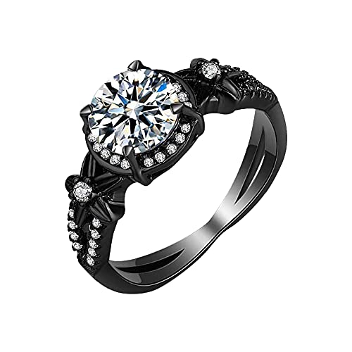 Zirkon Ring Rot 5-10 Geschenk Legierung Frauen Hochzeit Größe Schmuck Ringe Finger Ringe, Schwarz , 34 von XNBZW