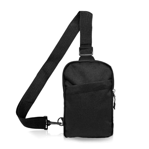 XNIVUIS Sling Chest Crossbody Bag, Handy Umhängetasche Klein Herren, Umhängetasche Herren Damen, Herrentasche zum Umhängen Klein, die Outdoor-Sportarten Wandern, Schultertasche (Schwarz) von XNIVUIS