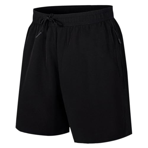 XNIVUIS Sport Shorts Leichte Laufhose Gymshorts Shorts Herren Kurze Hose Schnell Trocknend Trainingsshorts mit Reißverschlusstasch Laufshorts Sporthose Jogginghose Einheitsgröße (Schwarz) von XNIVUIS