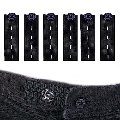 XPEX 6er-Pack Gürtelverlängerungshosen, Knopfverlängerung, Umstandshosen, verstellbare elastische Taillenverlängerung, Taillenverlängerung, Jeans, Anzüge, Umstandshosen für Männer und Frauen von XPEX