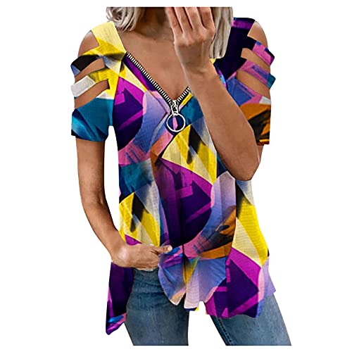 Damen Bluse Langarm Festliche Bluse Damen schulterfreie Oberteile Damen Shirt mit Knopfleiste Damen Sommer Shirts Damen Smile t Shirt Frauen Oberteile top Stricktop Damen Spaghettitop Damen von XTBFOOJ