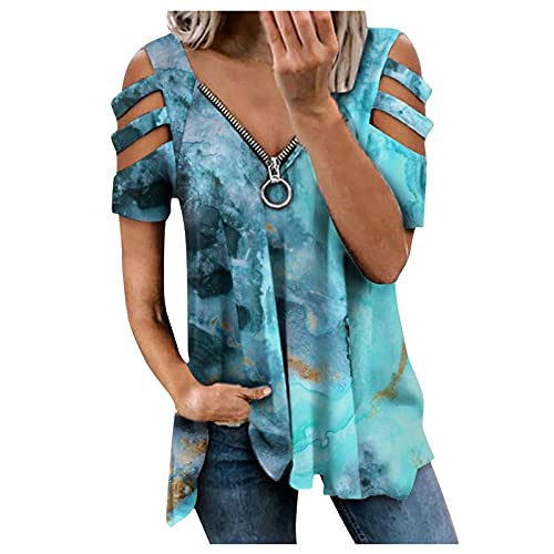 XTBFOOJ T-Shirt Damen V-Ausschnitt Knopfleiste Bluse Solide Tunika Langarm/Kurzarm Tops Valueweight T-Shirt S M L XL XXL XXXL 3er Pack Damen Oberteile Basic Tank Tops weiß, schwarz, grau, blau, Creme von XTBFOOJ