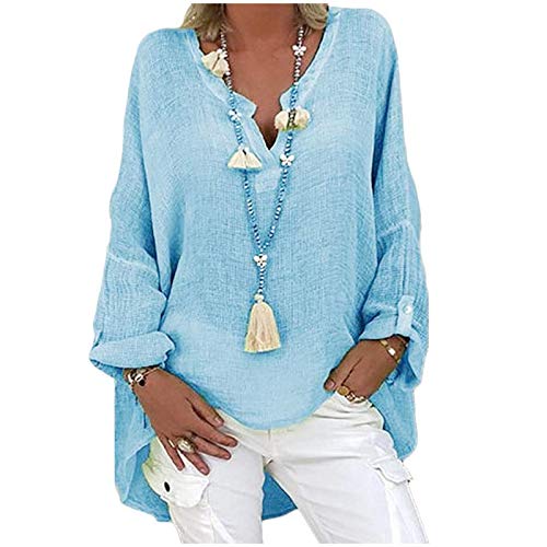 XTBFOOJ Chiffon Blusen Damen Tunika Umstandsmode WeißE Bluse Blusen Und Tun Weiß Samt Oberteile GrüNe Hemdbluse Kurzarm Bauchfreie Tops Blusenshirt Tunika Hellblau 70er Jahre Bluse Oberteile von XTBFOOJ