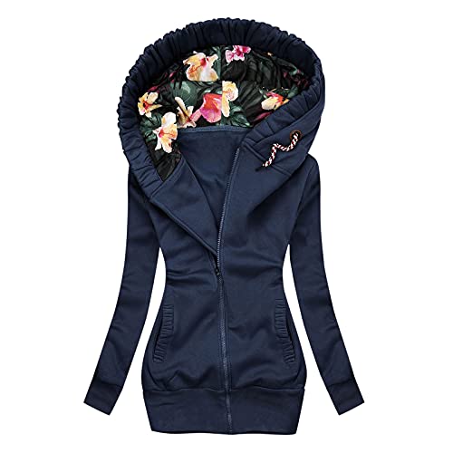 XTBFOOJ Hoodie Kleidung Teddy Pullover Fleece Jacke Sweatjacken Kapuze Sweatjacke Damen y2k Pullover Vintage Clothes Teenager Colorblock Hoodie Fledermaus Shirt Damen Jeansjacke Winterjacke von XTBFOOJ