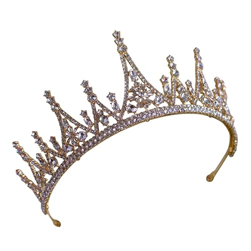 Diamant Tiara Braut Hochzeit Schleier Reise Krone Tiara Bankett handgemachte künstliche Legierung Kleid weibliche Krone Tiara von XTZYGLFD