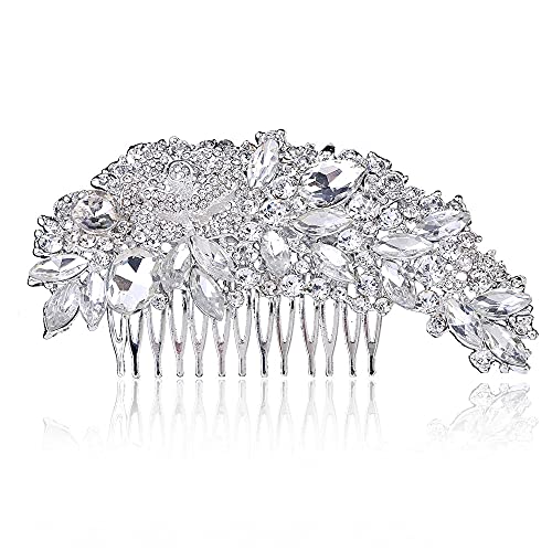 Haarnadel-Haarschmuck, Kronen-Diademe für Frauen, Strass-Kristalle, Hochzeit, Braut, Braut-Haar-Accessoires, Blumen-Haarkamm, Kopfstücke, Haarnadeln, Schmuck-Accessoires von XTZYGLFD