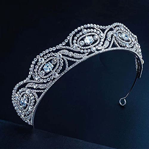 Hochzeits-Kopfschmuck, Hochzeits-Haarschmuck, Zirkonia-Kristall-Tiaras und Kronen, Diadem, Bräute, Geburtstagsparty-Stirnbänder, Brautschmuck, Hochzeits-Haarschmuck von XTZYGLFD