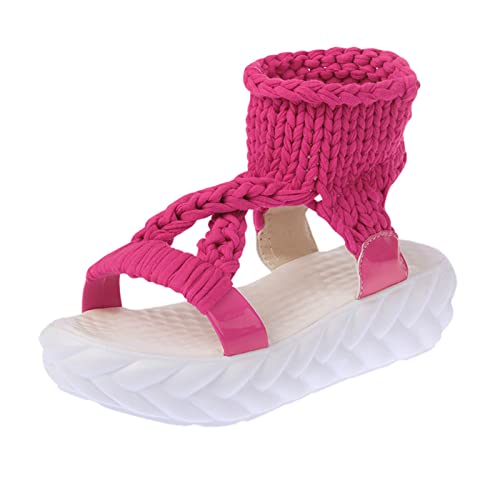 XTZYGLFD Sommersandalen Damen Freizeitsandalen Bodensandalen Damen Mode Plateau Dicke Schuhe Damensandalen Freizeitsandalen (Hot Pink 6.5 UK) von XTZYGLFD