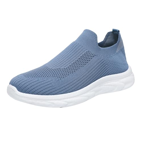 XUEJIANN Diabetiker Schuhe Herren für den Sommer, Flache Schuhe, leicht, atmungsaktiv, gewebtes Mesh Schuhe Fersenpolster Herren (Blue, 39) von XUEJIANN