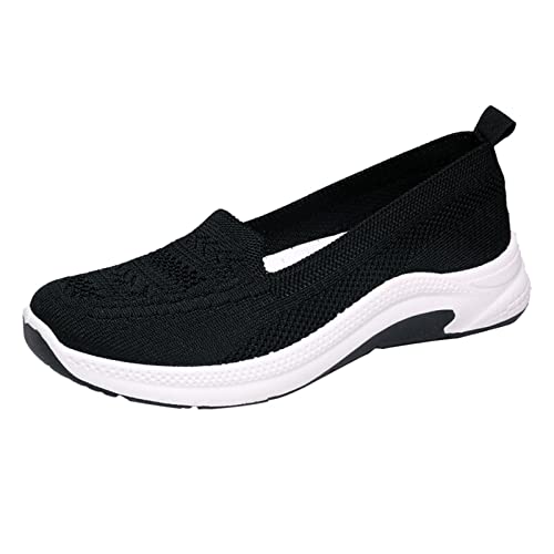 XUEJIANN Extra Weite Damenschuhe Atmungsaktive solide stabile Mesh-Farbe Sport Frauen Schuhe im freien Frauen- Damen Schuhe Knöchelhoch (C-Black, 37) von XUEJIANN