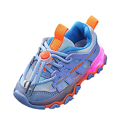 XUEJIANN Halbschuhe 34 Kinder Sportschuhe mit Lichtern Atmungsaktive Prinzessin Leichte Lässige Beleuchtung Kinder Up Nachtschuhe Licht Sportschuhe Kinder 33 (Blue #1, 22.5 Toddler) von XUEJIANN