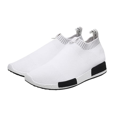 XUEJIANN Herren Schuhe Schwarz Extra Weit 43 Flache Schuhe, leicht, atmungsaktiv, gewebtes Mesh Rollschuhe Schuhe Herren (White, 39) von XUEJIANN