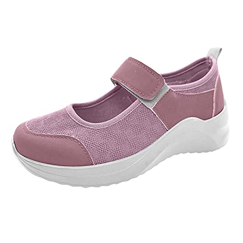 XUEJIANN Naturläufer Schuhe Damen Leichte Bequeme Laufkleidung Frauen Flache für Frauen Damen Sneaker Gelb 39 (Pink #2, 40) von XUEJIANN