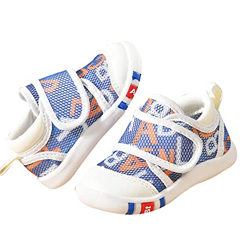 XUEJIANN Sandalen Kinder 22 Sommer-Säuglingskleinkind-Mädchen-Jungen-Schuhe Sandalen mit flachem Boden, nicht slio, halboffene Spitze, atmungsaktive, weiche Schuhe (2-Blue, 20 Infant) von XUEJIANN