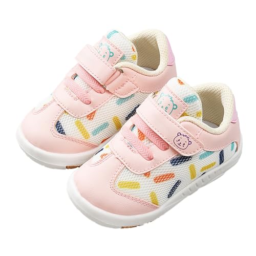 XUEJIANN Sandalen Kinder 22 Sommer-Säuglingskleinkind-Mädchen-Jungen-Schuhe Sandalen mit flachem Boden, nicht slio, halboffene Spitze, atmungsaktive, weiche Schuhe (a-Pink, 19 Infant) von XUEJIANN