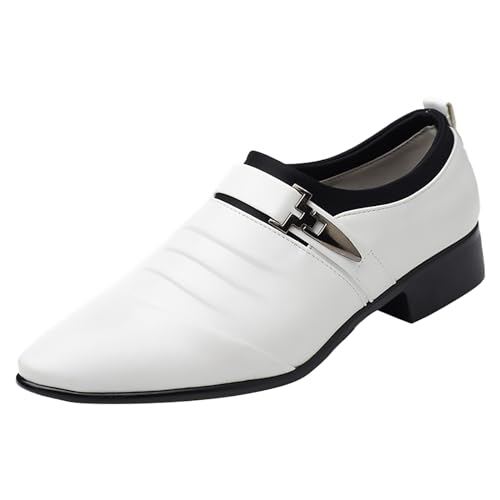 XUEJIANN Warme wasserdichte Schuhe Herren und bequemem Business-Schnürschuh Herren Schuhe 41,5 (White, 40) von XUEJIANN