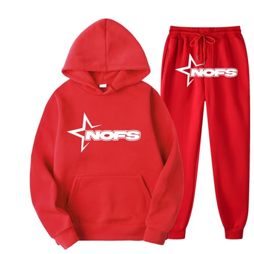 NOFS Jogginganzug Streetwear Tracksuit für Herren Corteiz Tracksuit Buchstaben Druck Lose Hoodies und Jogginghosen Y2K Hip Hop Streetwear Unisex Pullover Oberteile und Sporthosen Trapstar Anzug von XUEQINGDE